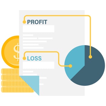 profit and loss dashboard vector