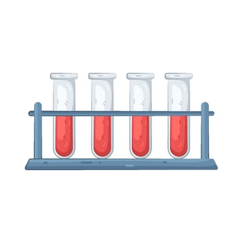 Test Tubes with Blood Samples in Rack vector