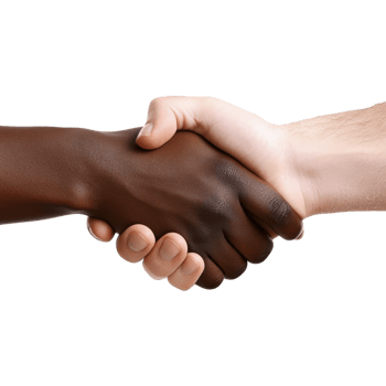 Hands shaking together now on transparent background. png