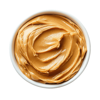 Peanut butter in a bowl on transparent background. png