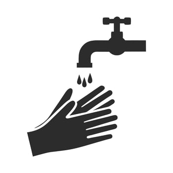 Washing hands icon illustrating cleanliness and hygiene for health and sanitation purposes. vector