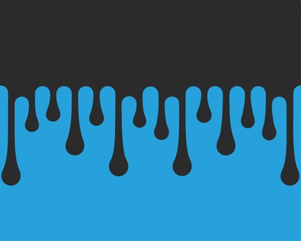 Abstract blue paint drips on a contrasting black background for modern design projects vector