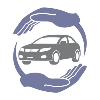 Car protection concept representing insurance coverage or vehicle safety symbol isolated on white vector