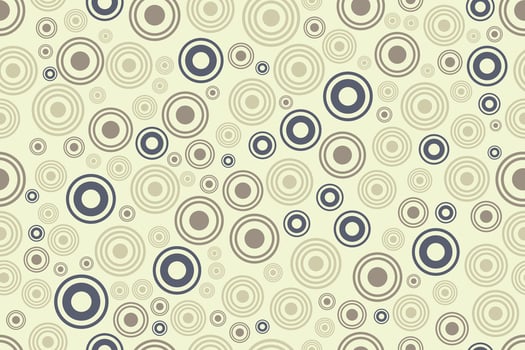 Seamless tracery rings pattern in a retro-inspired color scheme with circular abstract motifs vector