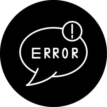 System Error Detected Alert Circle Inverted vector