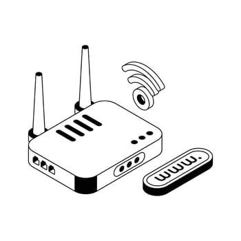Have a look at this isometric router icon is ready for premium use. vector