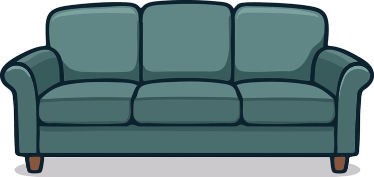 Modern Three-Seater Sofa Illustration vector