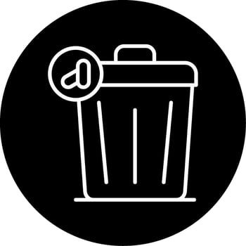 Clinical Waste Trash Bin Circle Inverted vector