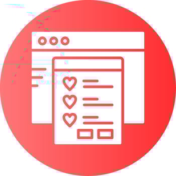 Wishlist Red Gradient Circle Icon vector