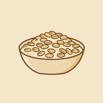 Bowl of oats logo design vector