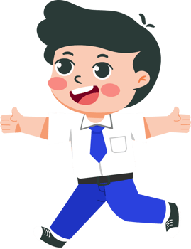 illustration of indonesian junior high school students running smiling happily png