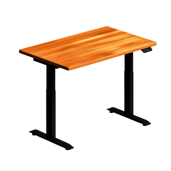 Modern wooden desk with sleek design and adjustable height for versatile workspace png