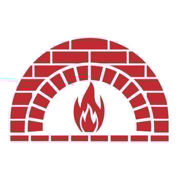 Red Brick Oven Fire Pizza Cooking Icon Symbol Design vector