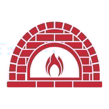 Red Brick Wood Fired Oven Icon Illustration Design vector