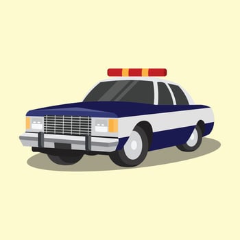 police car on yellow background vector