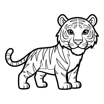 Cartoon tiger illustration png