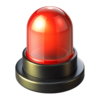 Red emergency light beacon isolated on transparent background png