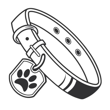 Stylish Dog Collars Designs, Paw Print Tags , Pet Accessories vector