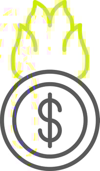 Burn Coin NextGen Line Drawing vector