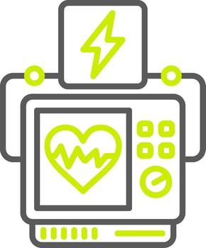 Defibrillator Sleek Icon Frame vector