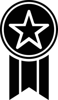 Award icon. Best Reputation Top Brand Awards. black flat icon isolated on white background vector