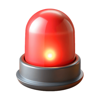 Red emergency light beacon isolated on transparent background png