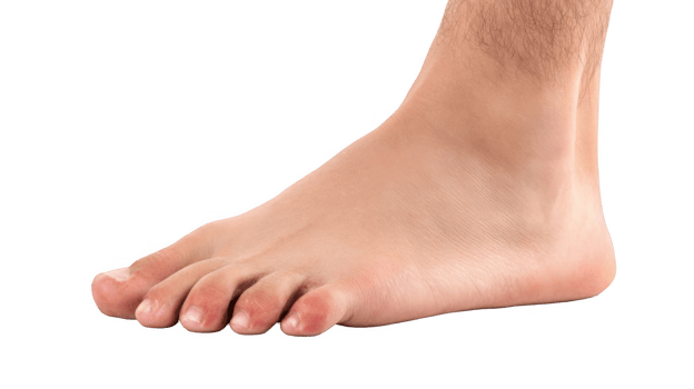 Bare foot showing on transparent background ready for compositing png