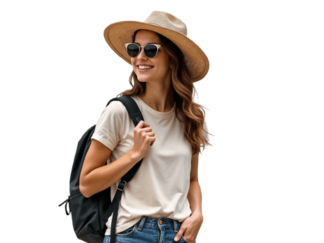 A woman wearing a hat and sunglasses png