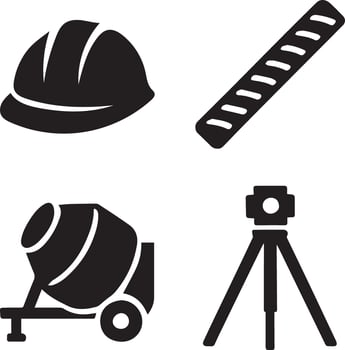 Civil engineering icon set vector