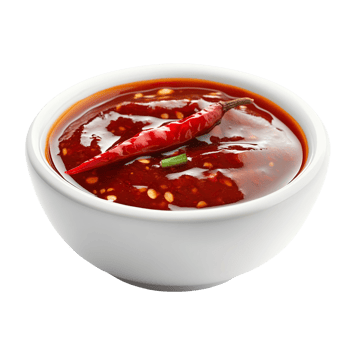Bowl of chilli sauce isolated on transparent background png