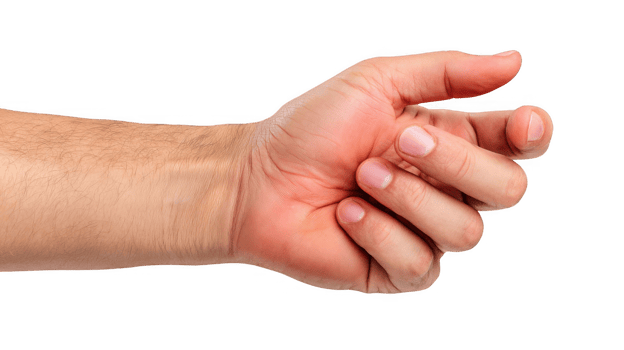 Man hand holding small object with transparent background png