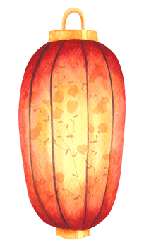 Watercolor illustration of a traditional red Chinese hanging lantern with a golden glow and decorative tassel. Ideal for celebrating Lunar New Year, festivals, or adding cultural charm to your desig png