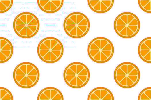 Seamless pattern with orange slices in circular shape. Perfect for citrus-themed prints, juice packaging, and refreshing summer designs vector