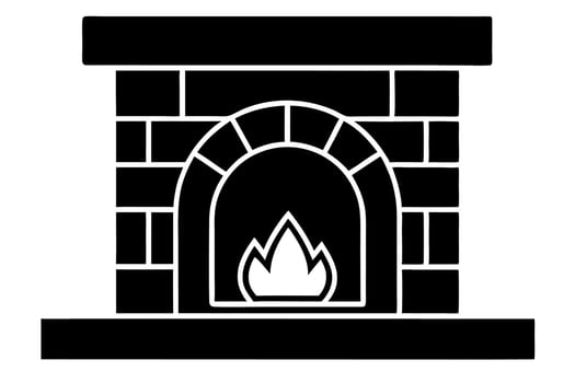 Fireplace icon illustration vector