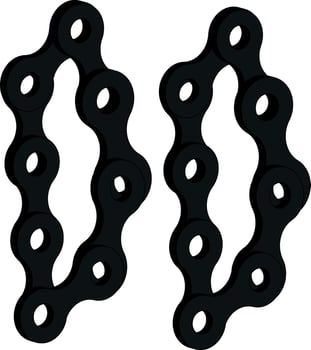 3D illustration of a motorcycle chain with a white background vector