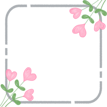 A square frame with pink flowers on it png