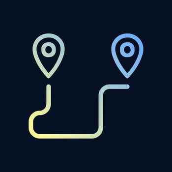 Route between two map locations. Icon symbol illustration vector