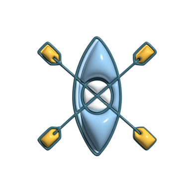 3D Cartoon Canoe Boat River Adventure Icons png