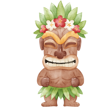 Tropical flowers Crown Tiki Watercolor png