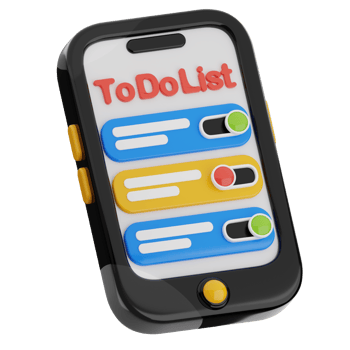 To do list apps illustration. 3d smartphone icon. png