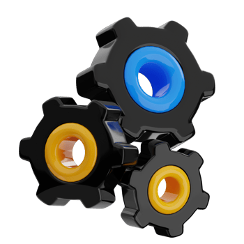 Automation 3d illustration. gear icon. png