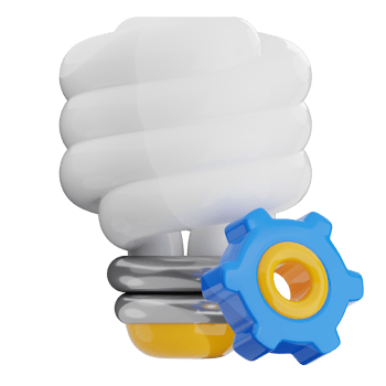 Idea 3d illustration. light bulb icon. png