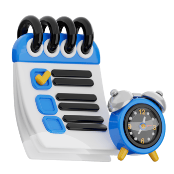 Daily routine 3d illustration. productivity icon. png