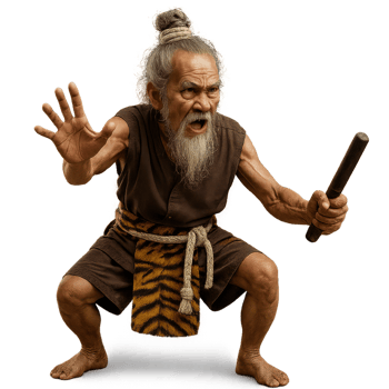 Thai Exorcist in Action Performing a Traditional Ritual Dance png