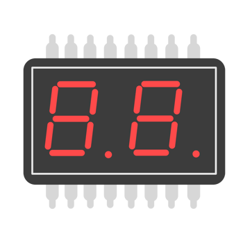 Two Digit LED Counter Display png