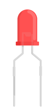 Red Through-Hole LED Diode png