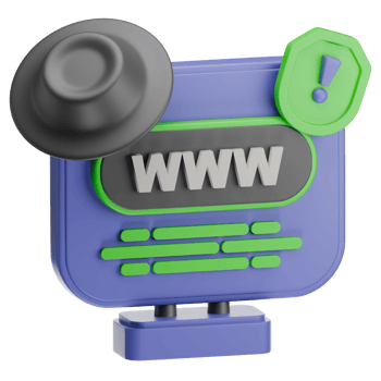 Fraudulent website 3D Illustration png