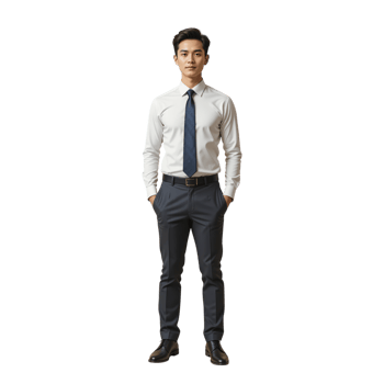 Professional Businessman in Formal Attire with Confident Stance png
