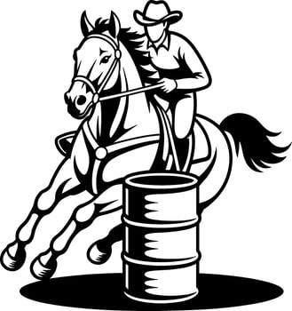 Barrel racing clipart vector