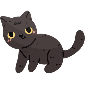 Playful Black Cat Ready to Pounce png